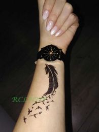 Tattoo Transfer Waterproof Temporary Tattoo Sticker mandala henna bird feather whale body art tatto flash tatoo fake tattoos for girl women men 240426