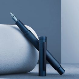 HongDian 1851 Fountain Pen Beautiful Blue Milky Way Pattern Stainless F Nib Business Office Writing Gifts School Supplies 240417