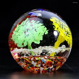 Decorative Figurines Coloured Glaze Underwater World Ball Miniatures Paperweight Home Decoration Crystal Crafts Gifts Po Props Landscape