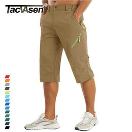 Men's Shorts TACVASEN knee length summer waterproof shorts for mens quick drying 3/4 Capri pants HikWalkSports outdoor nylon shorts J240426