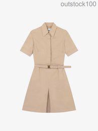 Original 1to1 Buurberlyes Designer Clothes Spring/summer Polo Neck Belt Commuter Womens Casual Mid Length Dress High Quality Plaid Dress with Original Logo