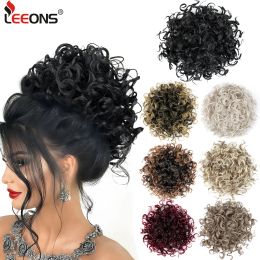 Chignon Curly Hair Buns Hair Piece Clip In Synthetic Tousled Updo Large Curly Drawstring Ponytail Clip On Hair Bun Ponytail For Women