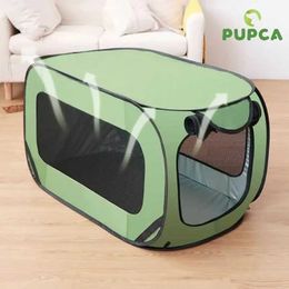 Cat Carriers Crates Houses Outdoor dog cage portable folding pet car trunk breathable transportation cat tent puppy travel camping dog bed house 240426