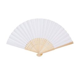 21 cm Polychrome Cloths Can Bamboo Bone Silk Fabric Surface Folding Fan