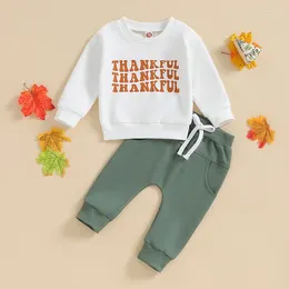 Clothing Sets Toddler Boys Thanksgiving Outfits Letter Print Long Sleeve Sweatshirts And Pants Set Baby Fall Clothes