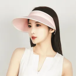 Berets Trendy Empty Top Hat Fashion Adjustable Anti-Sun Silk Sunscreen Cap Anti-UV Breathable Fisherman Summer