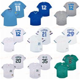 Retired 11 Kevin Pillar Baseball Jersey 12 Roberto Alomar 21 Roger Clemens 29 Joe Carter 8 Andre Dawson 20 Miguel Cabrera 35 Dontrelle Willis Vintage Retro Stitched