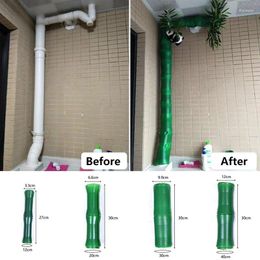Decorative Flowers Simulation Bamboo Bark Tube Decor Green Plastic Artificial Air Conditioning Heating Gas Pipe Office Home Supplies