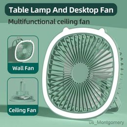 Electric Fans Portable Table Lamp Electric Fan Summer Desktop Mini Fan Usb Rechargeable Ceiling Fan Kitchen And Outdoor Camping Hangable Fans