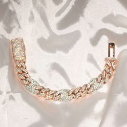 Fine Jewelry Bracelet 8mm Round Sharp Design Hip Hop Jewelry 10k Gold Lab Rrown Diamond Cuban Link Bracelet