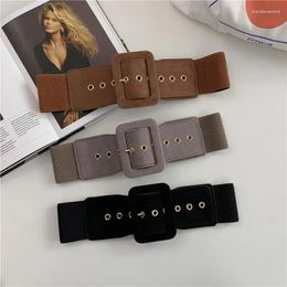 Belts Korean Style Suede For Womens Belt Elastic Cinch Lady Cummerband Buckle Wide All-match Clothes Decor