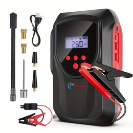 New 2 In 1 Car Jump Starter Air Pump Power Bank Portable Air Compressor Cars Battery Starters Starting Auto Tyre Inflator