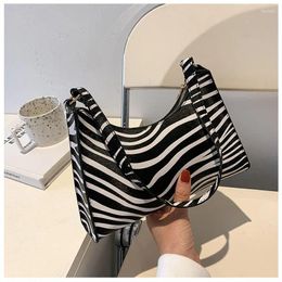 Totes Fashion Zebra Print Women Luxury Handbag PU Leather Simple Underarm Shoulder Bags Female Daily Design Purse Pouch