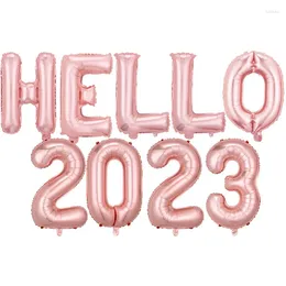 Party Decoration 16inch Balloons Set 2024 Happy Year Aluminum Baloon Year's Day Scene HELLO Foil Ballons