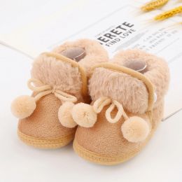 Boots Toddler Infant Winter Warm Snow Boots For Baby Girls Boys Shoes Plush Sole Fur Bobble Boots Newborn First Walker Shoes 018M