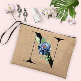 Gift for her 26 Letter Printing Womans Make Up Bags Handbags Makeup Organisers Lovely Casual Travel Toiletry Lipstick Bag 240423