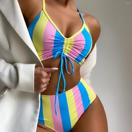 Women's Swimwear Women Tie Dye Bikini Set Bathing Suit Beachwear Push Up Two Pieces Swimming Sexy Bandage Swimsuit 2024
