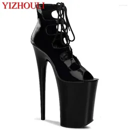 Dance Shoes Sexy Model High Heels PU Material Ribbon 20cm Fashion For Stage Performance