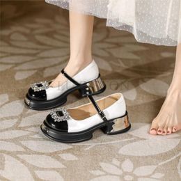 Dress Shoes Woman British Style Oxfords Clogs Platform Low Heels Female Footwear Preppy Leather Creepers Retro Summer