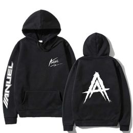 Men's Hoodies Sweatshirts Unisex trend New Anuel AA Pattern Print Hoodie Sweatshirt Couple Real Hasta La Muerte strt Hip-Hop Hot Selling Hoodie Clothing T240425