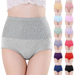 Women's Panties Solid Colour Slimming Underwear High Waisted Fashion Girls Briefs Seamless Sexy Female Lingerie Tangas