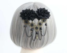 Handmade Gothic Jewellery Lace Flower Hairpin Hair Jewellery Fashion women039s Hair Pin Women Accessories8119132