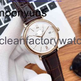 aaaaaa IWCity Wrist luxury Watch Men's Leather 40mm Suitable for Large Pilot Watches with Berto Fino Portuguese Fashion Business Luminous High version reproduction