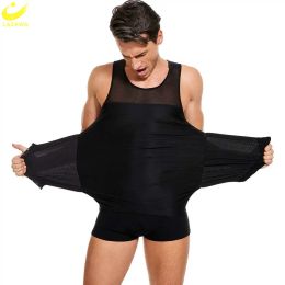Pants Lazawg Men's Shapewear Slimming Tank Tops Compression Tummy Control Body Shaper Top Fat Burner Exercise Sport Workout Fiess