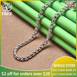 Chains ALITREE 925 Sterling Silver 4mm 18/20/22/24 Inch Round Box Necklace For Women Man Chain Engagement Wedding Fashion Fine Jewellery