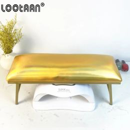 Equipment Lootaan Gold Nail Hand Rest For Nails PU Leather Nail Art Hand Pillow Nail Table Manicure Table Stand Holder Arm Rest For Nails