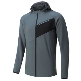 Sweatshirts Gym Fashion Jackets Men Zipper Pockets Climbing Hiking Outdoor Sports Hoodie Jogging Gym Sports Breathable Workout Coat