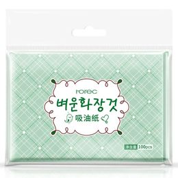 100sheets/pack Green Tea Facial Oil Blotting Sheets Paper Cleansing Face Oil Control Absorbent Paper Beauty makeup tools