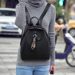 Backpack Style Women Ribbon Pendant Durable Large Capacity Solid Rucksack Oxford Cloth Portable Female Fashion