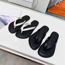 designer sandals women slide heels shoes Top plate Summer THE row leather slippers flip flops flat