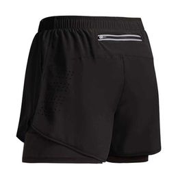 Men's Shorts 2024 Mens Sports Shorts Double layered Train Shorts Summer 2-in-1 Beach Mens Sports Wear Running Shorts J240510