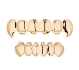 Gold Silver Plated Top Bootom Vampire Teeth Grillz Protector Halloween Christmas Party Vampire Fangs Grills Set2371380