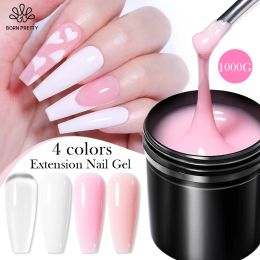 Gel BORN PRETTY 1kg Jelly Clear Extension Nail Gel Acrylic Gel Finger Extension Nude Pink Hard UV Gel Soak Off Nail Art Gel Varnish