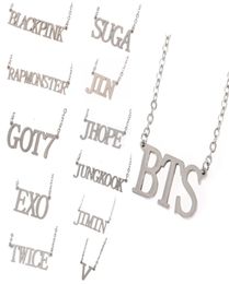 Star combination BTS exo English letter clavicle chain fashion titanium steel Korea individual collective fan Necklace2398826