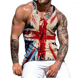 Men's Tank Tops Print Muscle Vest Bodybuilding Gym Fitness Male Sleeveless Leopard T-shirts Workout Undershirts Colorful