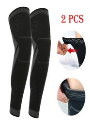 Elbow Knee Pads 1 Pair Full Leg Sleeves Brace Thigh And Calf Support Sports Compression Long Sleeve For Basketball Running Cycli5754912