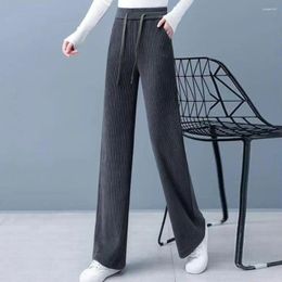 Women's Pants Charming Loose-fit Trousers Casual Wide-leg Comfortable Drawstring Elastic High Waist Wide Leg For Ladies