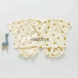 Rompers Baby Bodysuits Lemon Print Toddler One Piece Infant Cherry Jumpsuits Newborn Clothes H240429