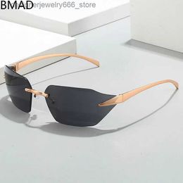 Sonnenbrille 2024 Neue Sonnenbrille für bormenlose Herren Mode Sonnenbrille Retro Oculos Designer Brille Luxus Sonnenbrille Direkter Versand Gafas Q240426