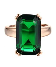 Big Green Crystal Finger Rings For Women Fashion Jewellery Wedding and Engagement Vintage Accessories Rose Gold Plated R7007204096