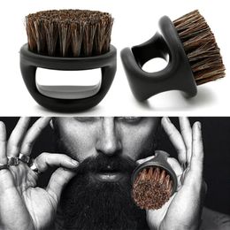 1 Pcs Ring Design Horse Bristle Men Shaving Brush Plastic Portable Barber Beard Brushes Salon Face Cleaning Razor Brush