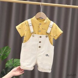 Clothing Sets New Summer Baby Boys Clothes Suit Children Girls Fashion T-Shirt Overalls 2Pcs/Set Toddler Casual Costume Kids Tracksuits