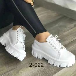 Dress Shoes Ricaqico Leather Platform Oxford For Women 2024 Spring Casual Lace Up Flats Woman Black Chunky Zapatillas Mujer
