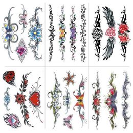 Tattoo Transfer Sexy Temporary Tattoos For Women Girl Sexy Tattoo Kit Realistic Flower Butterflies Abdomen Chest Waist Back Apply False Tattoo 240427