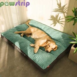 Cat Carriers Crates Houses Big dog bed soft and thick Corduroy pet sleep pad non slip oversized pet kennel winter warmth detachable dog sofa pet supplies 240426