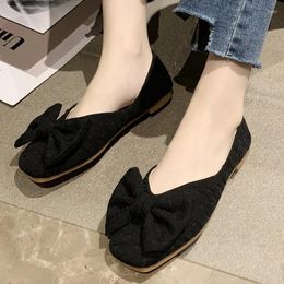 Dress Shoes Fashion Loafers Shallow Bow Women Autumn Round Toe Designer Casual Femme 2024 Low Heels Comfort Mujer Zapatos